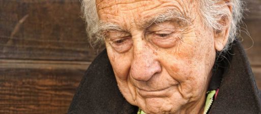 Elderly man ageing alone